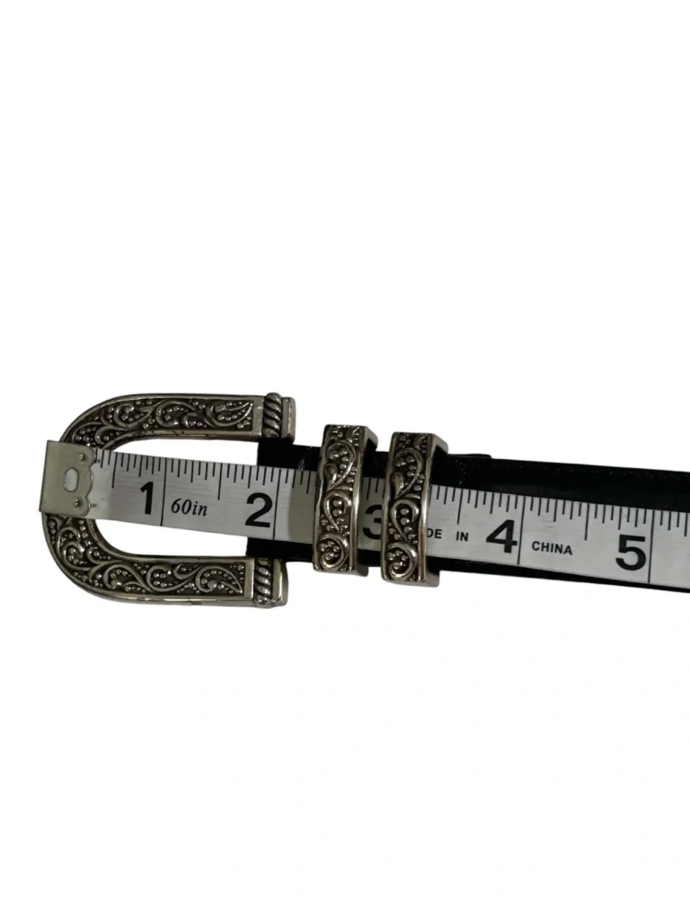 Brighton Black Leather Belt Size 30 Medium Silver Hardware Western Rodeo Unisex